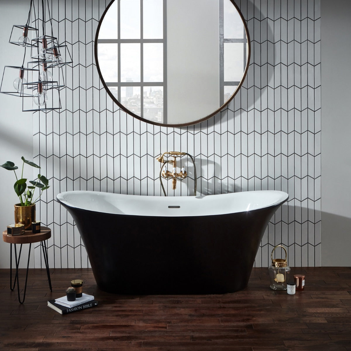 Black on sale freestanding bath