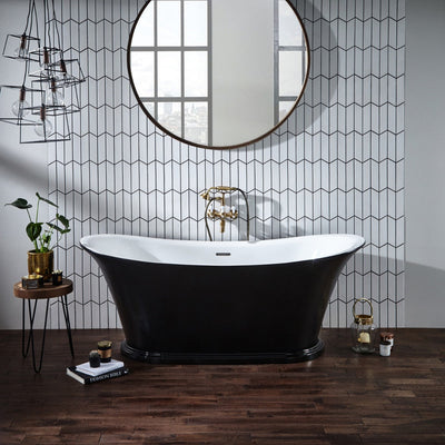 Black Freestanding Bath with Optional Plinth - Letta London - Freestanding Bath