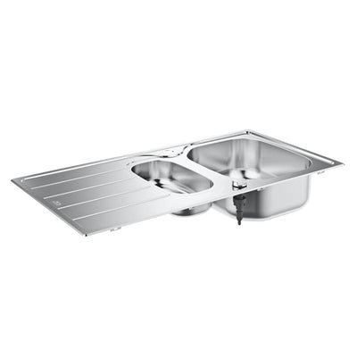 Grohe K200 Kitchen Sink with Half Bowl and Drainer - Letta London - 