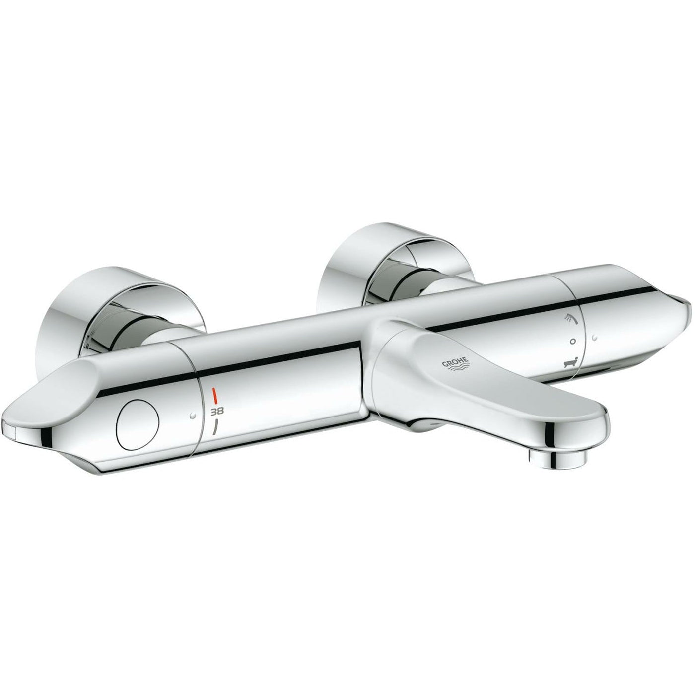 Grohe Wall Mounted Chrome Veris Thermostatic bath/shower mixer 1/2" - Letta London - 