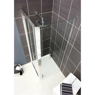 Saneux Chrome WOSH Shower Side Panel - 800mm 6mm - Letta London - 