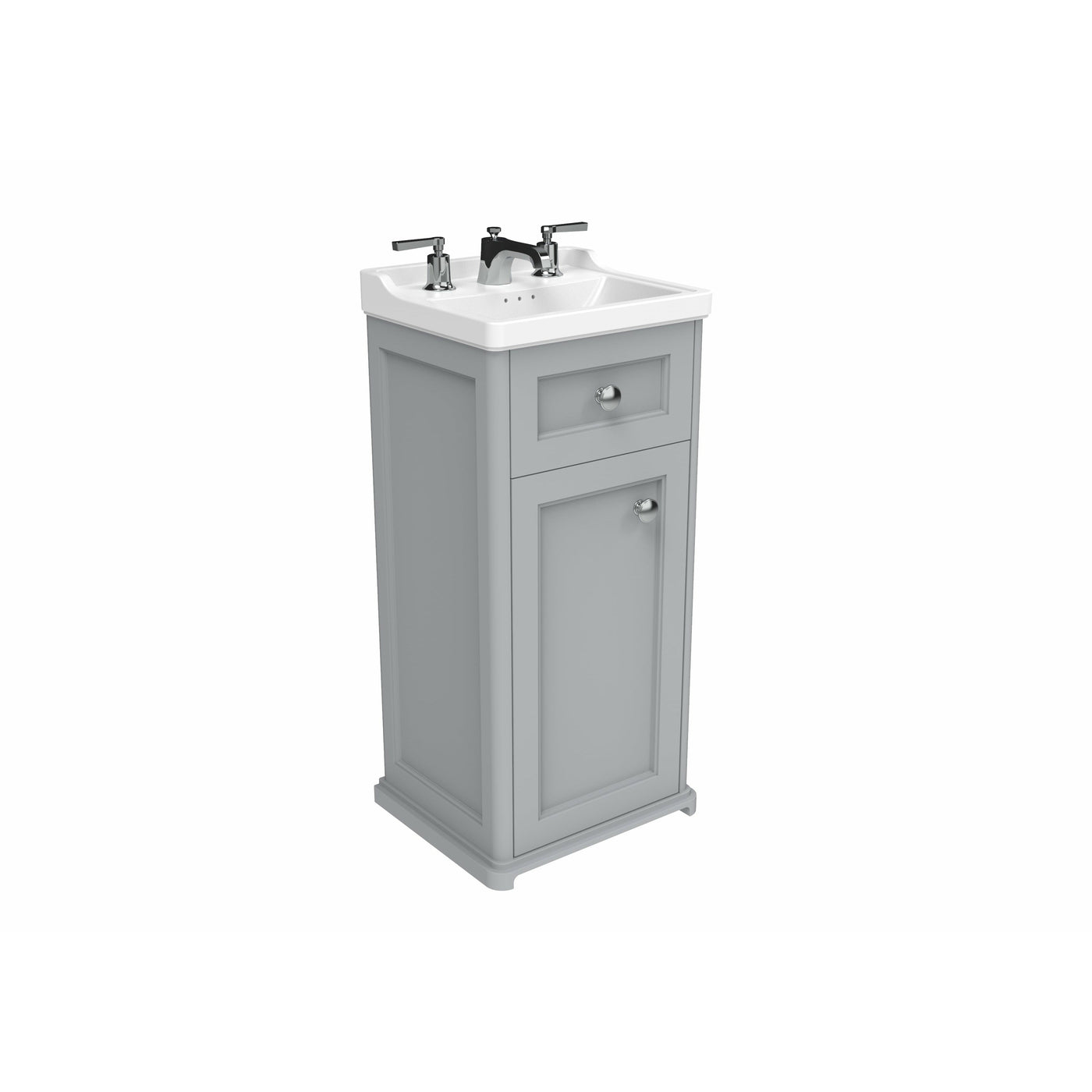 Saneux Dove Gery Floor Standing Vanity Unit and Sink (400mm) - Letta London - Floor Standing Vanity Units