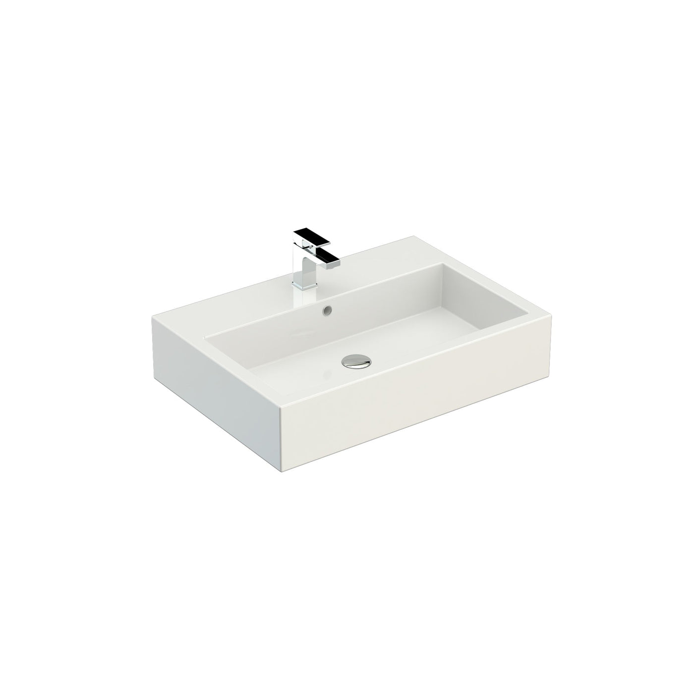 Saneux Gloss White MATTEO Washbasin 60 x 42cm - 1 TH - Letta London - 