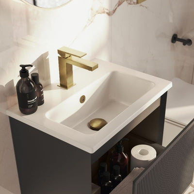 Tooga basin mixer tap, brushed brass - PVD finish