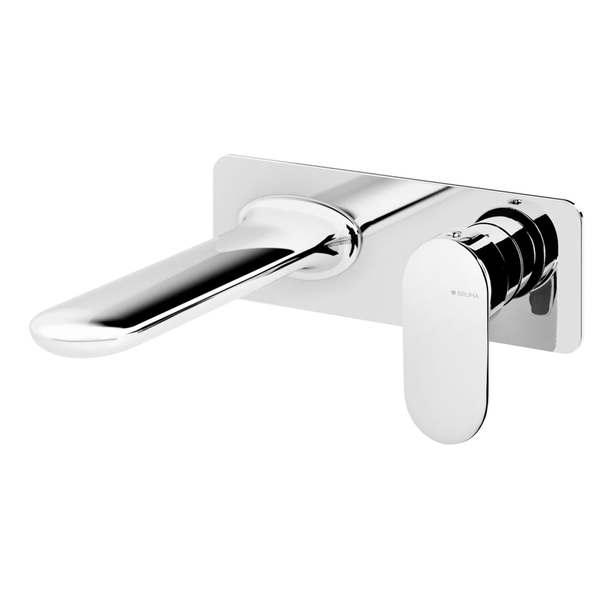 Chrome Wall Basin Mixer Tap | 19cm Spout - Spring