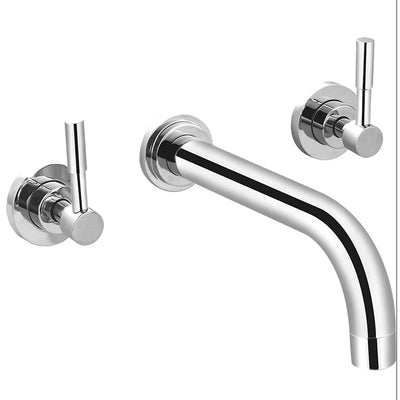 Saneux Wall Mounted Chrome 3 Piece Mixer - Letta London - Basin Taps