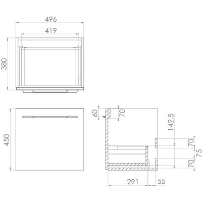 Austen 1 Draw Wall Mounted Bathroom Unit & Basin