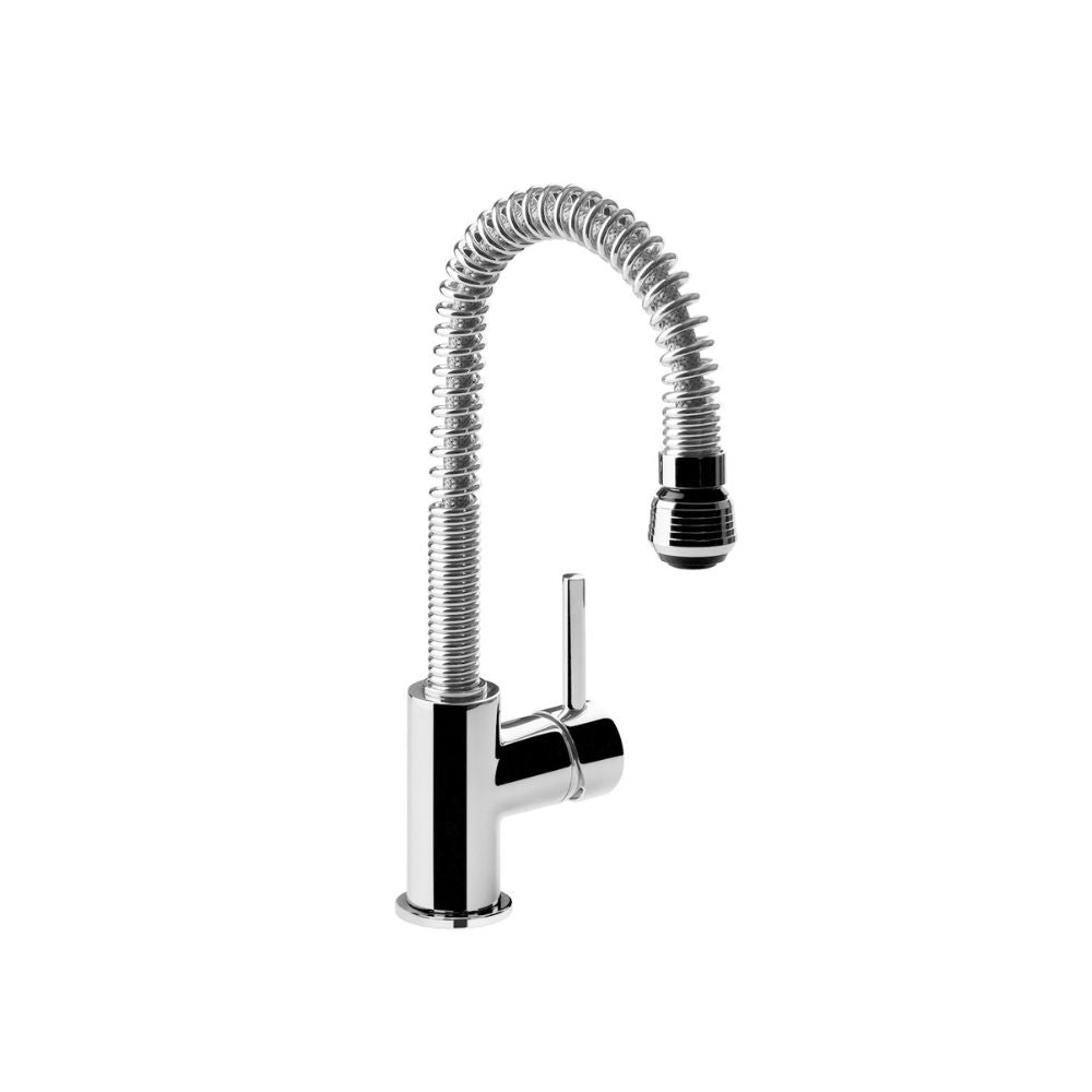 Professional Kitchen mixer tap with spring spout - 2 Spray Modes