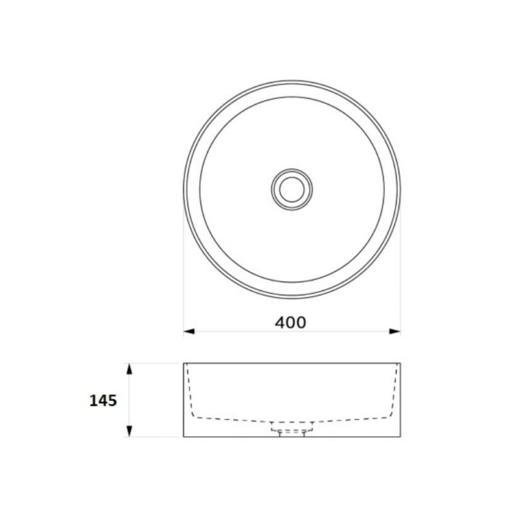 Ceramic countertop basin 400mm, Conrad