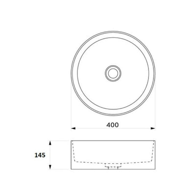 Ceramic countertop basin 400mm, Conrad