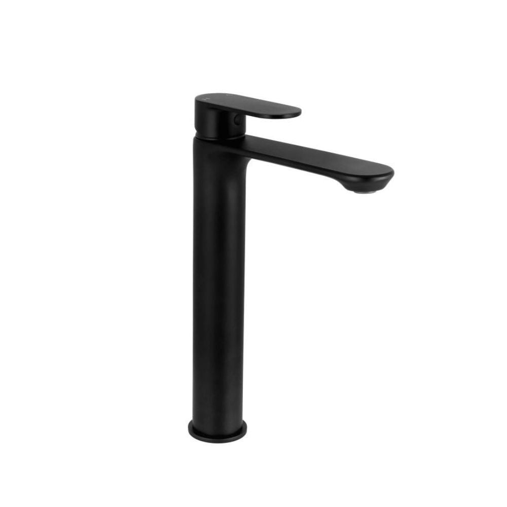High-rise matt black tap for countertop basins, Conrad