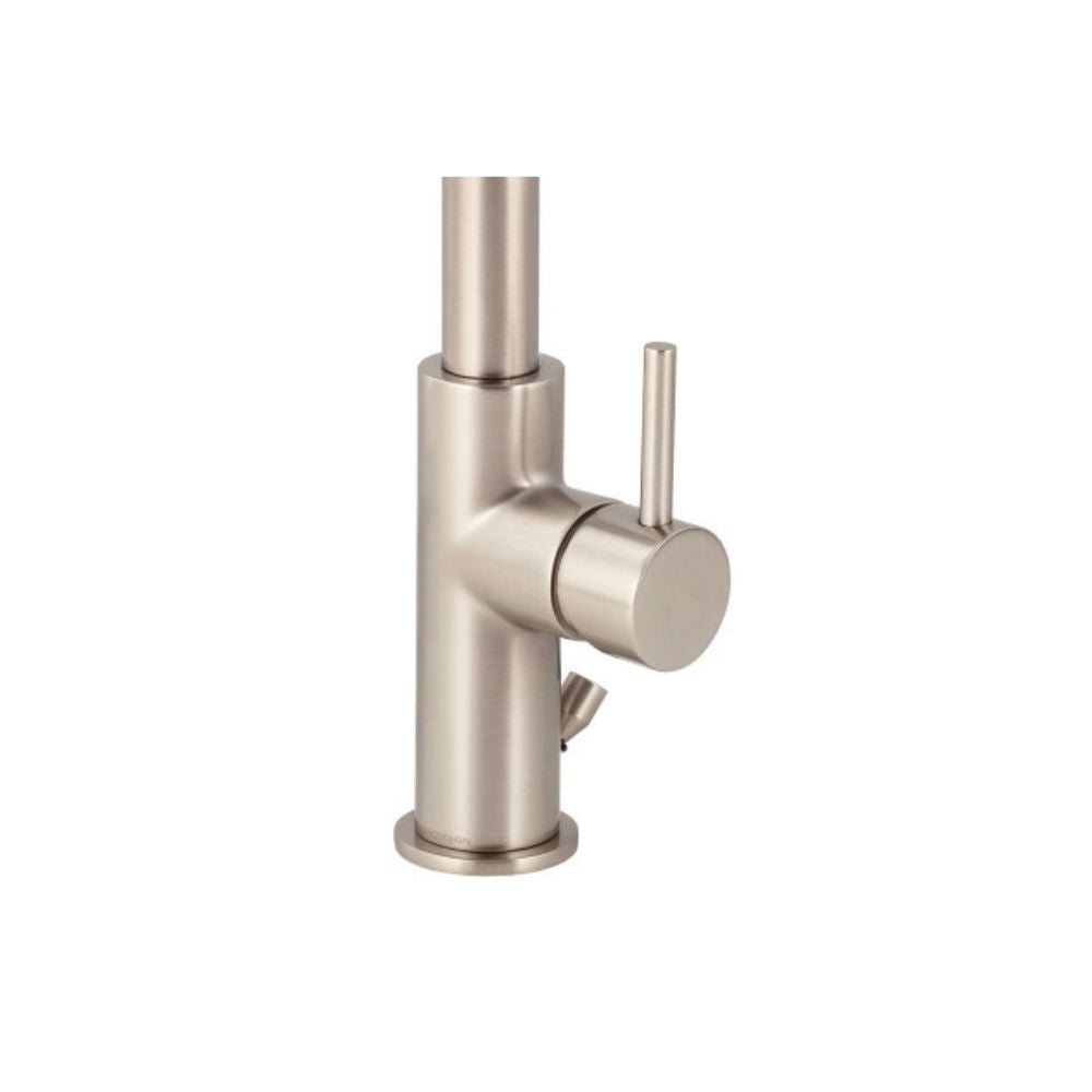 U-Spout, side lever Mono tall basin mixer, brushed nickel