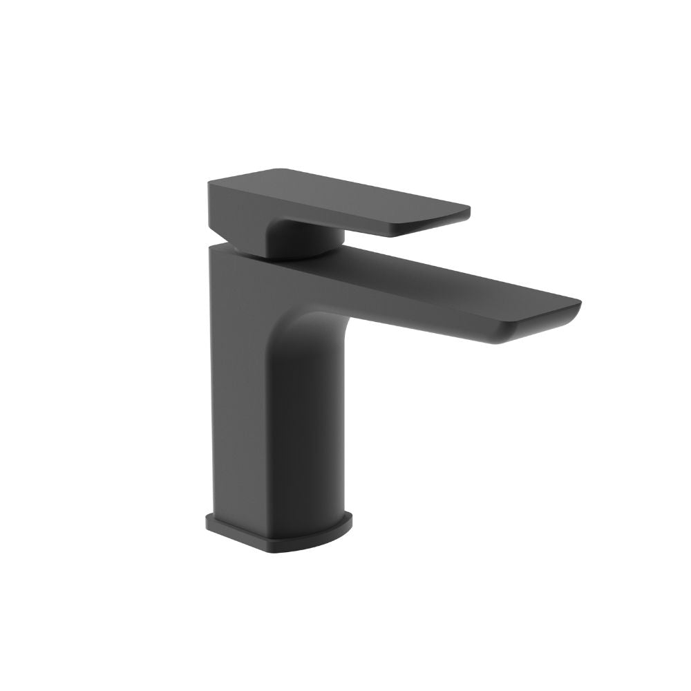 Saneux Fuji - Matt Black Basin Mixer Tap & Click Waste