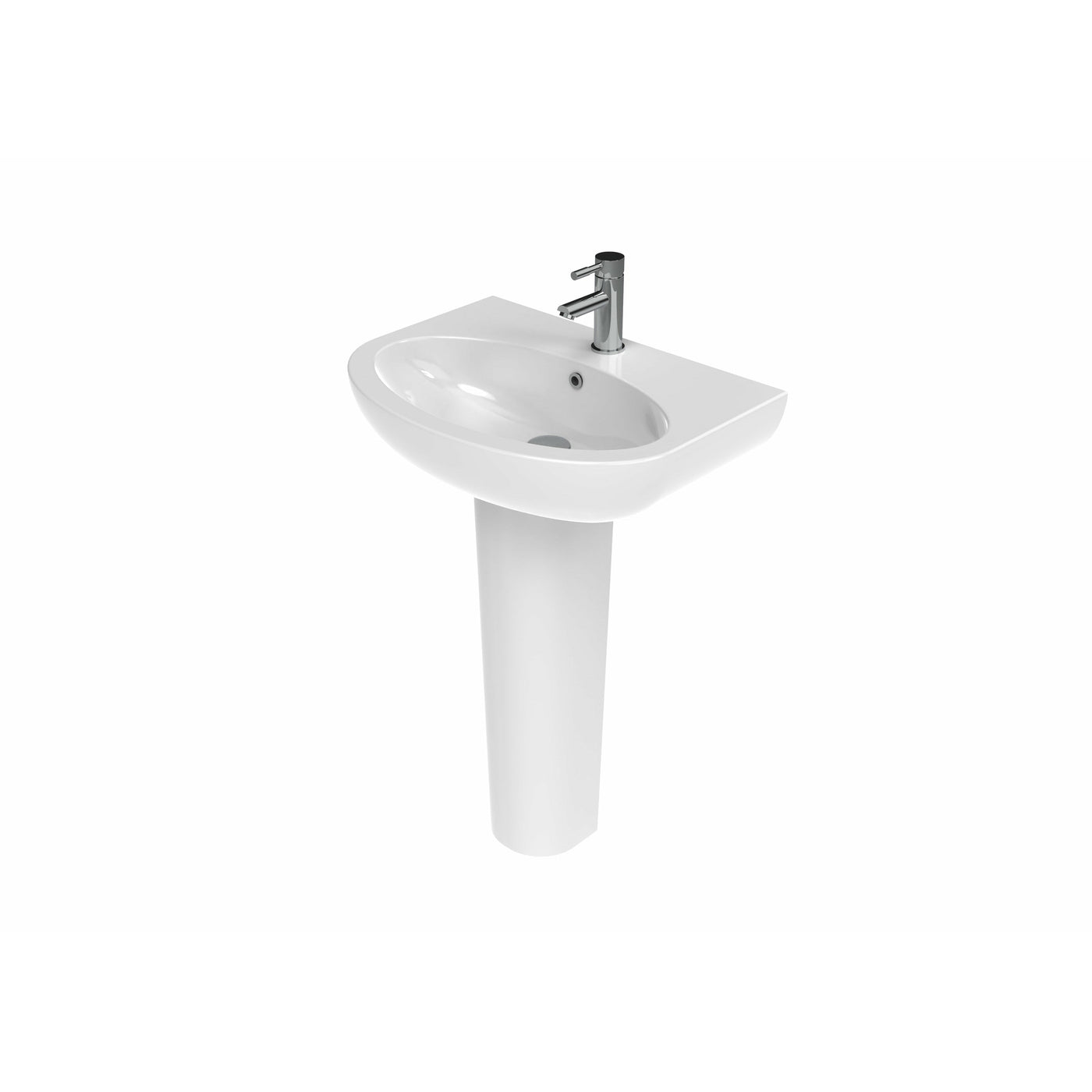 AIR 60x48cm washbasin 1TH with full pedestal - Letta London - 