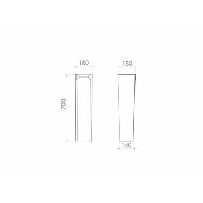 AIR 60x48cm washbasin 1TH with full pedestal - Letta London - 