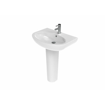 AIR 65x48cm washbasin 1TH with full pedestal - Letta London - 