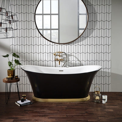 Black Freestanding Bath with Optional Plinth - Letta London - Freestanding Bath