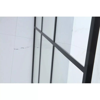 1000mm Black Frame Walk-in Shower Panel & Towel Rail