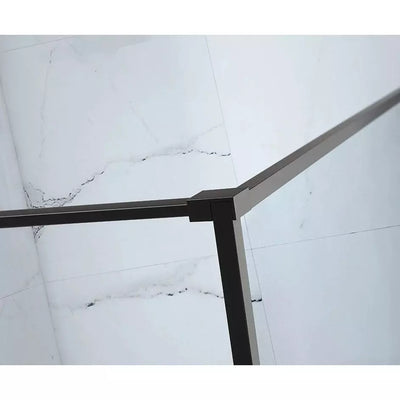 Velar 900mm Black Walk-in Shower Panel - Luxury