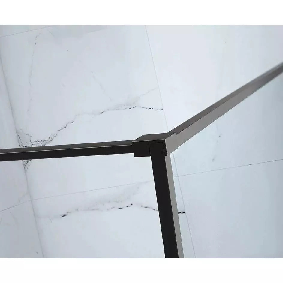 Velar 1000mm Black Walk-in Shower Panel - Luxury
