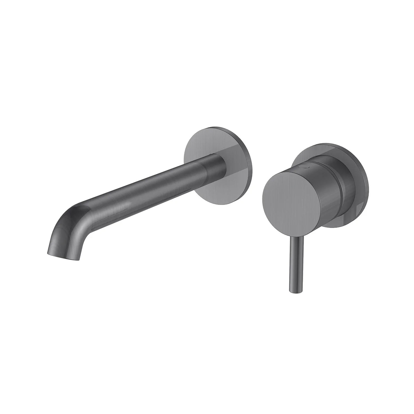 Brushed Steel Wall Mounted Basin Mixer - Modern Design