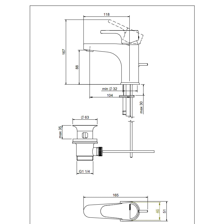 Cleo Single Lever Basin Mixer Tap - Made in Italy - Letta London - Basin Taps