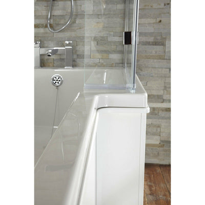 Corner Shower Bath with Bath Screen and Panel - Right Handed - Letta London - Shower Bath