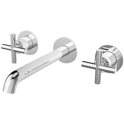 Cross Head Wall Mounted Basin Tap, Chrome - Modern Design