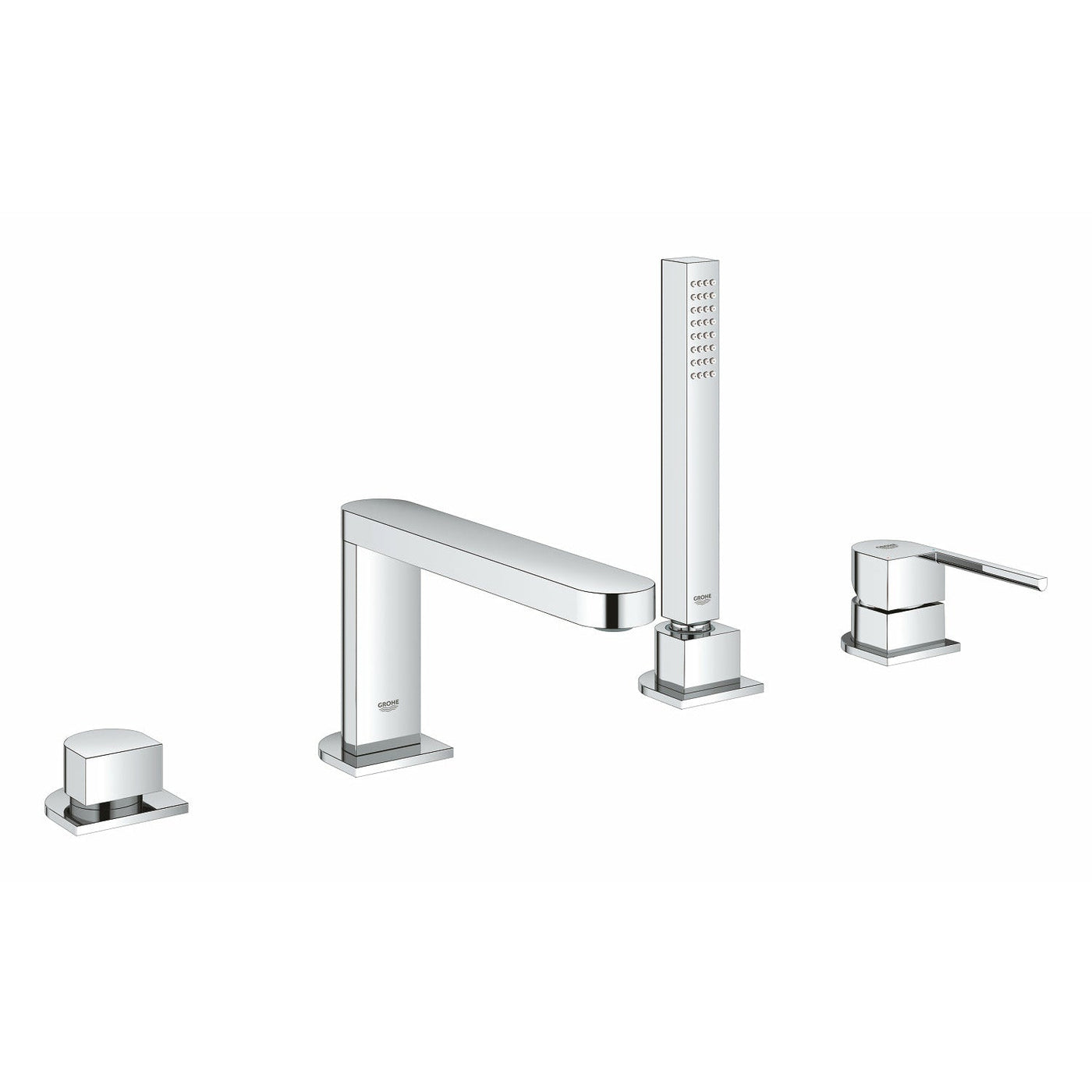 Deck Mounted Chrome GROHE Plus 4-hole single-lever bath combination - Letta London - 