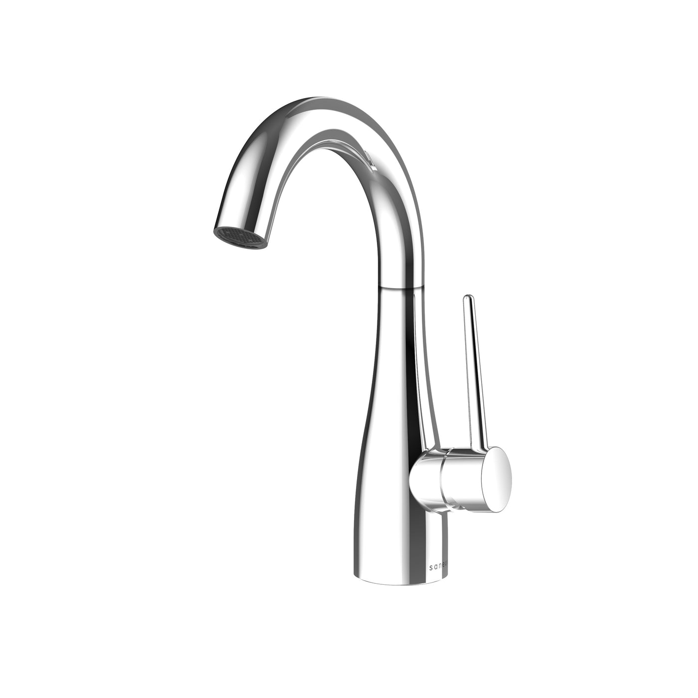 Chrome, high rise basin mixer tap with swivel spout, Eden