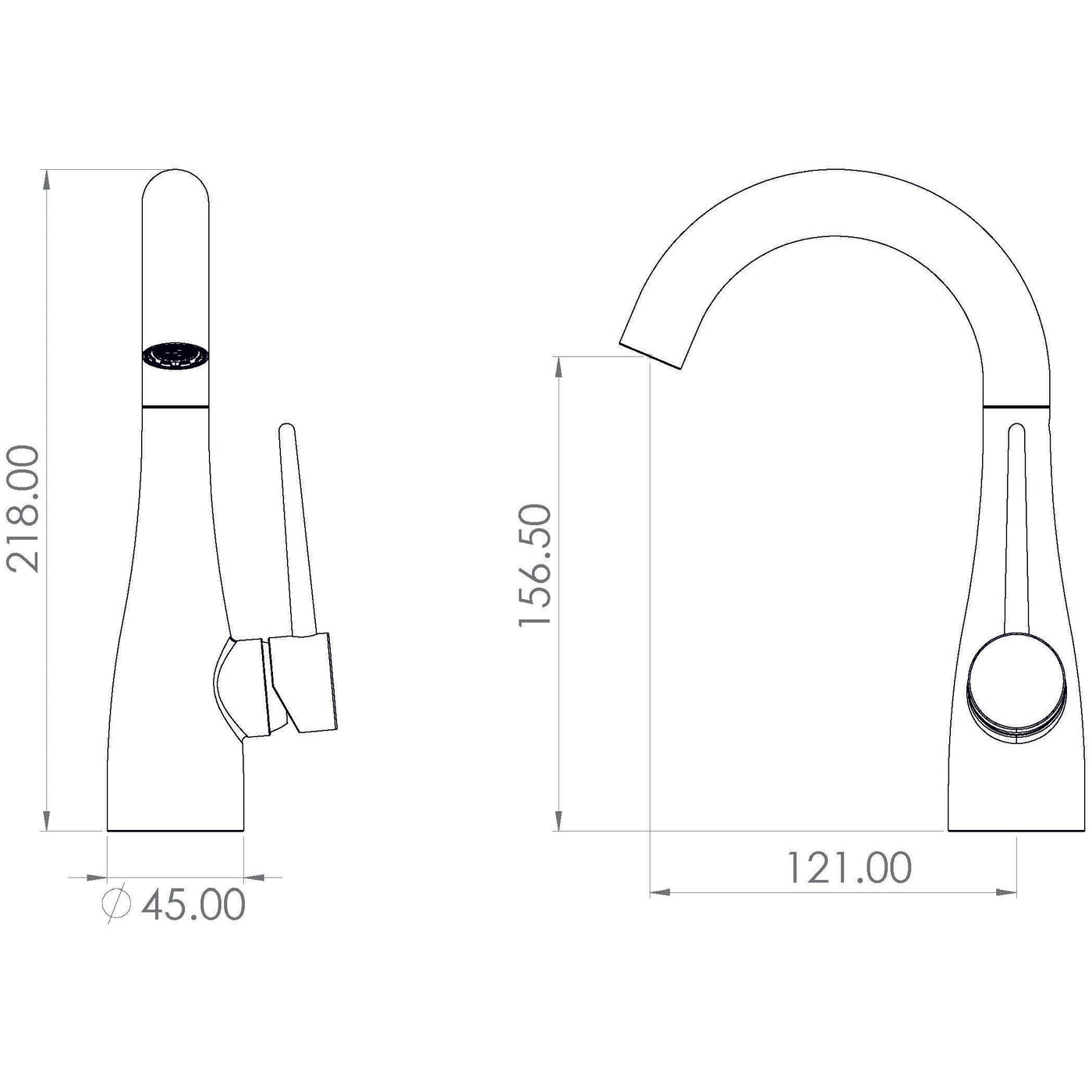 Chrome, high rise basin mixer tap with swivel spout, Eden