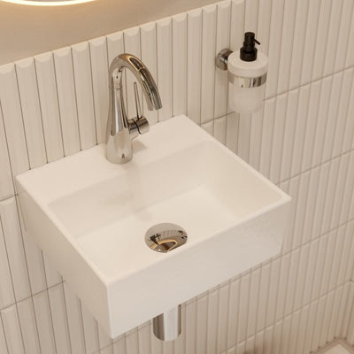 Chrome, high rise basin mixer tap with swivel spout, Eden