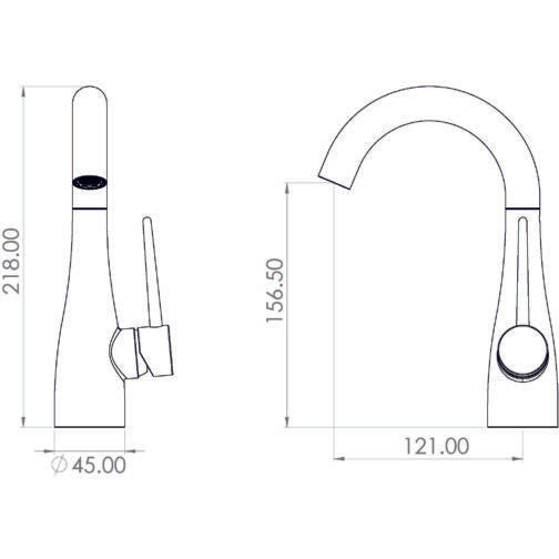 Eden, tall matt black basin mixer tap with swivel spout