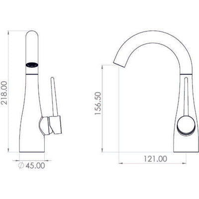 Eden, tall matt black basin mixer tap with swivel spout