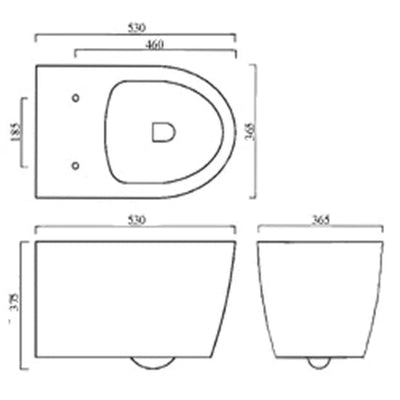 Frontline Emme Wall-Hung Toilet with Soft-Close Seat - Letta London - 