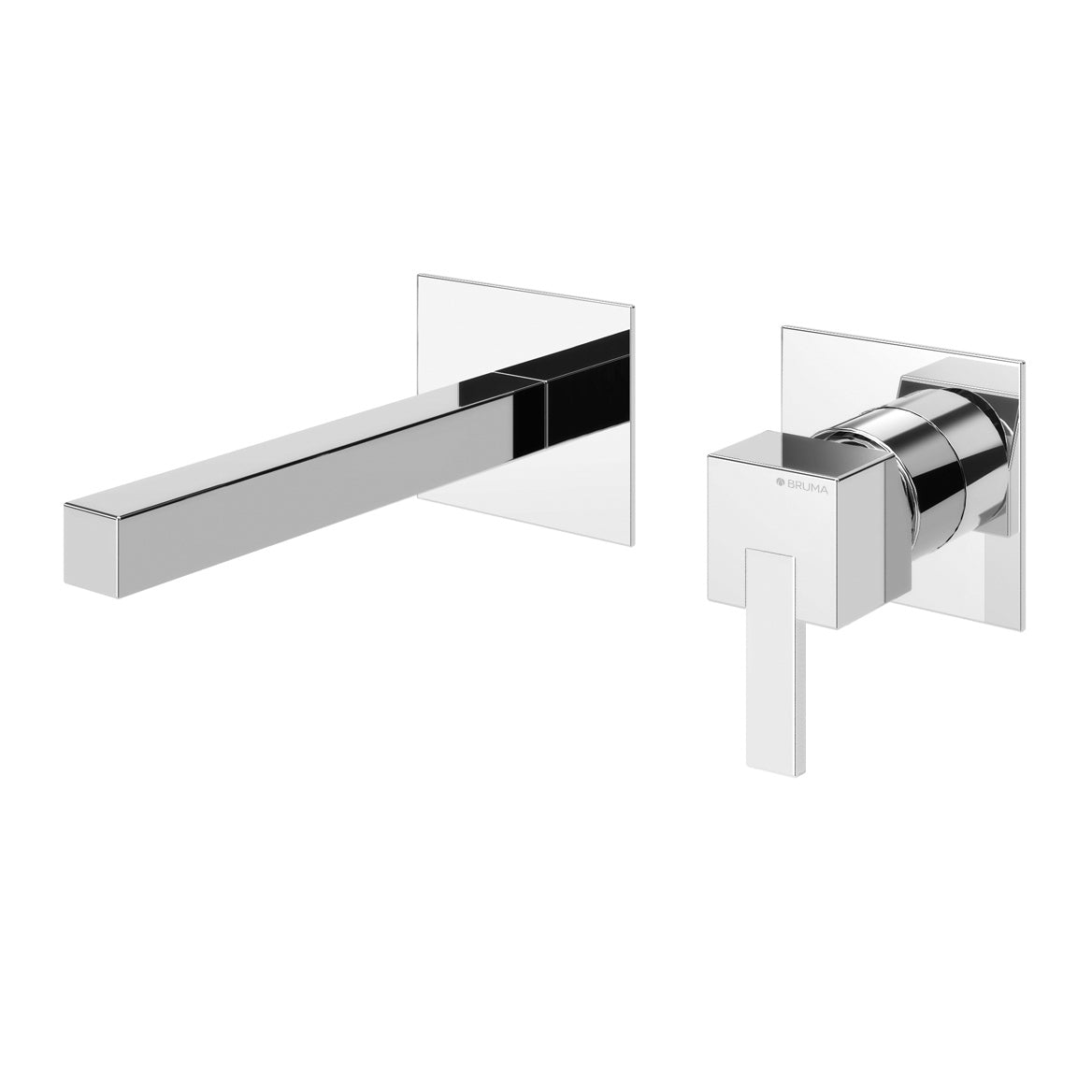 Escudo luxury wall mounted basin mixer tap, chrome - Letta London - Basin Taps