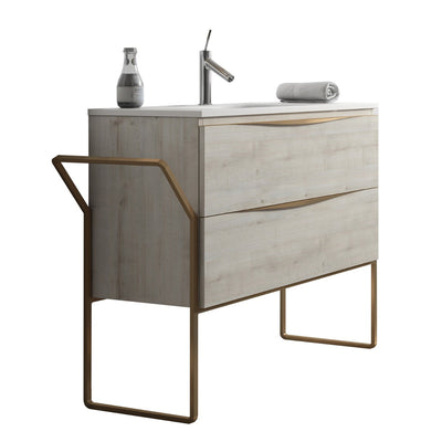 Frontline Birch Floor Standing Vogue 2 Drawer Wall & Floor Vanity Unit (1000mm) - Letta London - Floor Standing Vanity Units