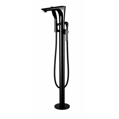 Frontline Black Vibe Black Freestanding Bath Shower Mixer - Letta London - Freestanding Taps