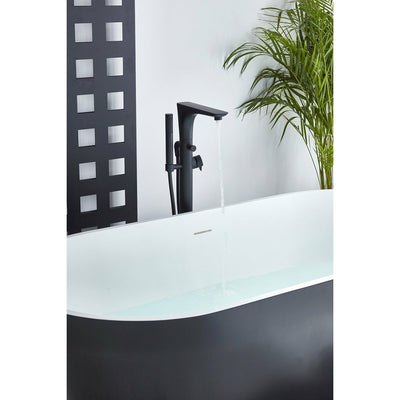 Frontline Black Vibe Black Freestanding Bath Shower Mixer - Letta London - Freestanding Taps