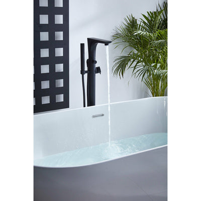 Frontline Black Vibe Black Freestanding Bath Shower Mixer - Letta London - Freestanding Taps