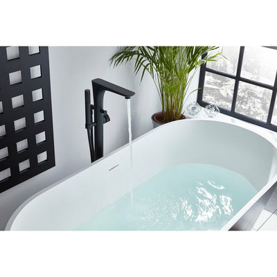 Frontline Black Vibe Black Freestanding Bath Shower Mixer - Letta London - Freestanding Taps