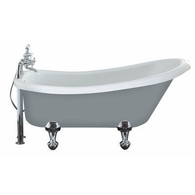 Frontline Dust Grey Camden Traditional Freestanding Slipper Bath - Dusty Grey - Letta London - 