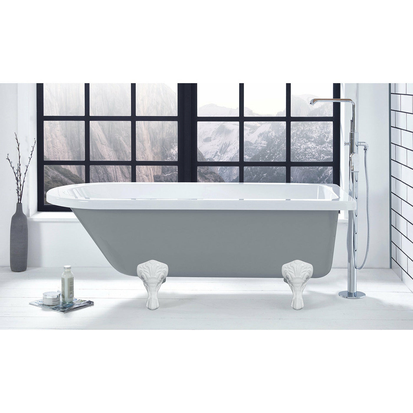 Frontline Dust Grey Kilnsey Dusty Grey Freestanding Single-Ended Bath - Letta London - 