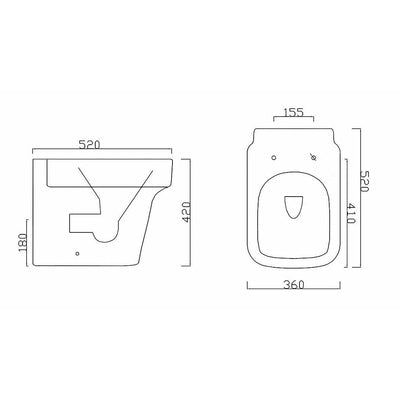 Frontline Medici Back-to-Wall Toilet with Soft-Close Seat - Letta London - 