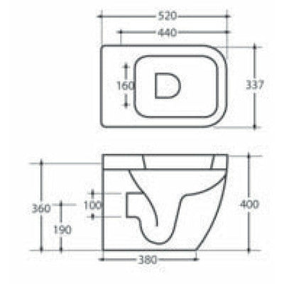 Frontline Metro Back-to-Wall Toilet with Soft-Close Seat - Letta London - 