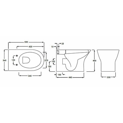 Frontline Resort Back-to-Wall Toilet with Soft-Close Seat - Letta London - 