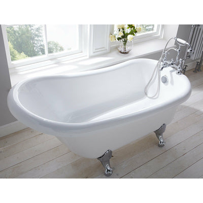 Frontline White Camden Traditional Freestanding Slipper Bath - White - Letta London - 