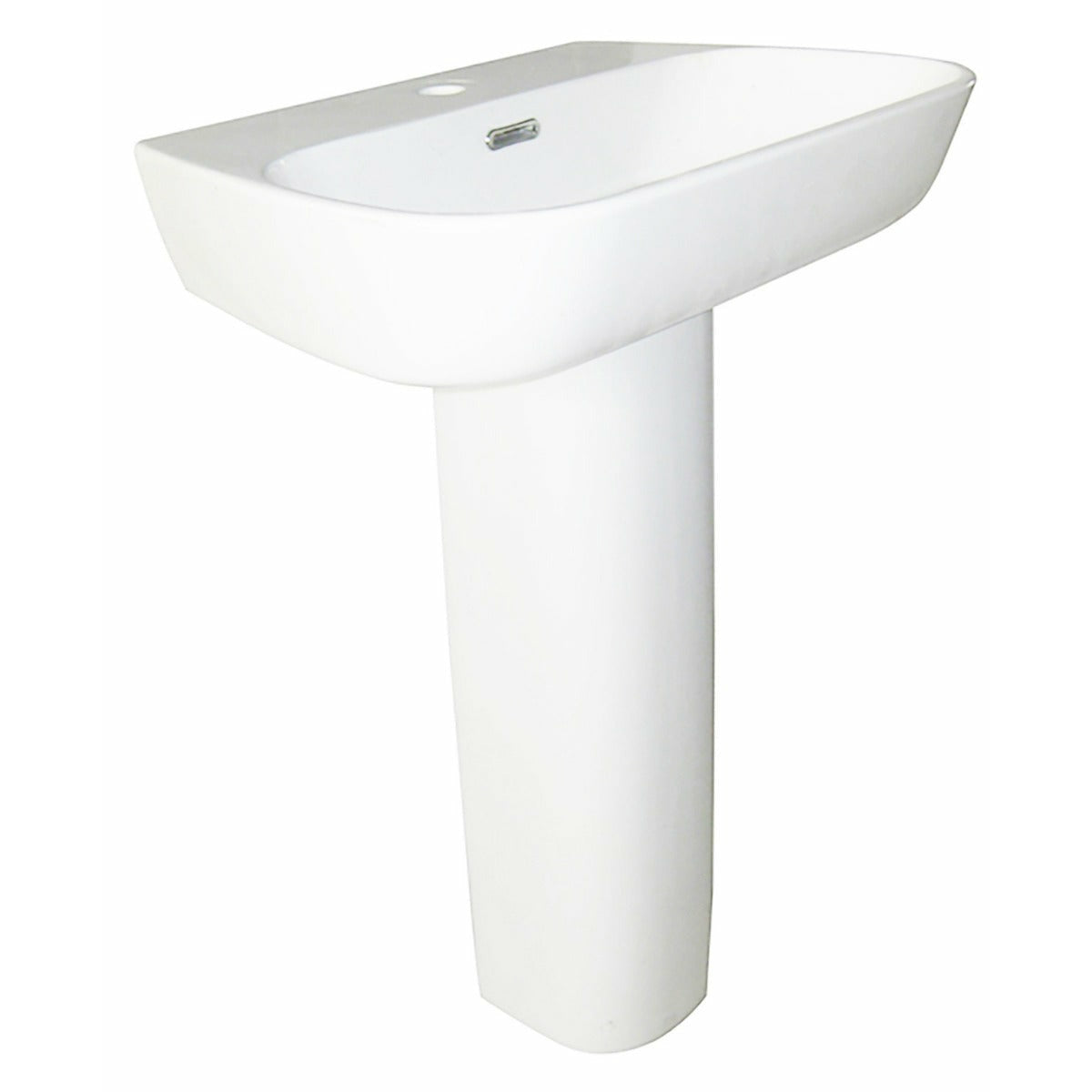 Frontline White Cubix 600mm Full Pedestal Basin - Letta London - 