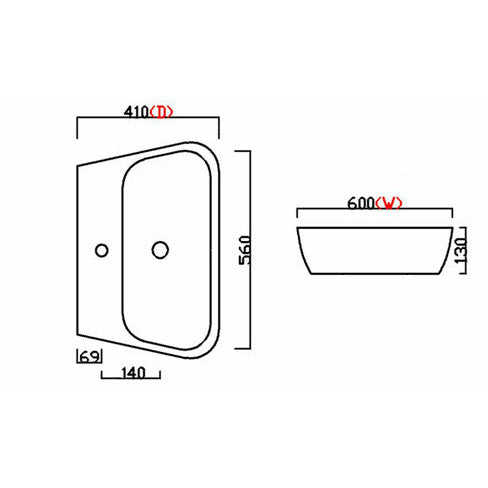 Frontline White Cubix 600mm Full Pedestal Basin - Letta London - 