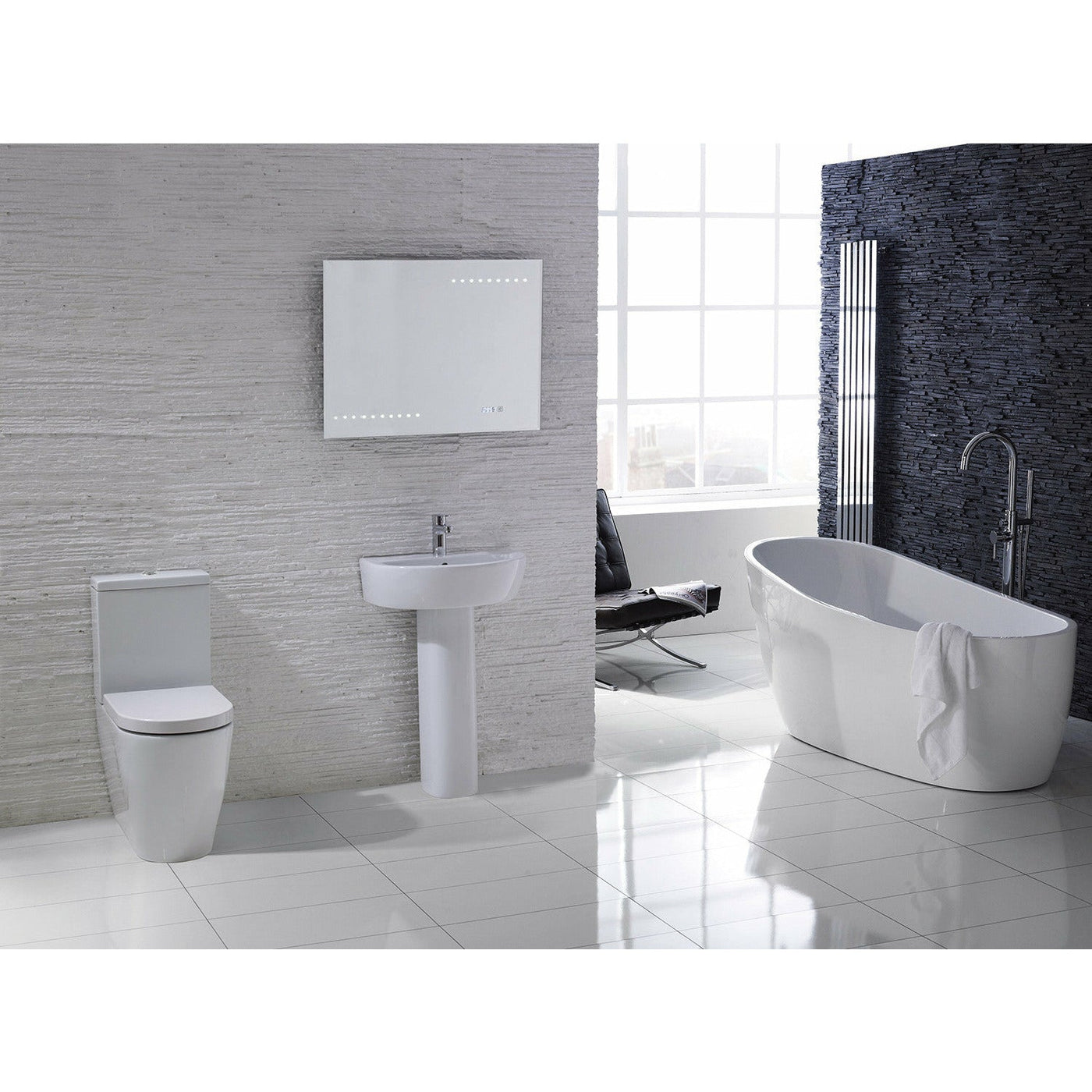 Frontline White Emme 560mm Full Pedestal Basin - Letta London - 